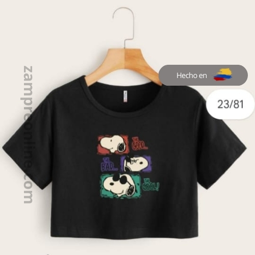 Camiseta Crop Top - Snoopy